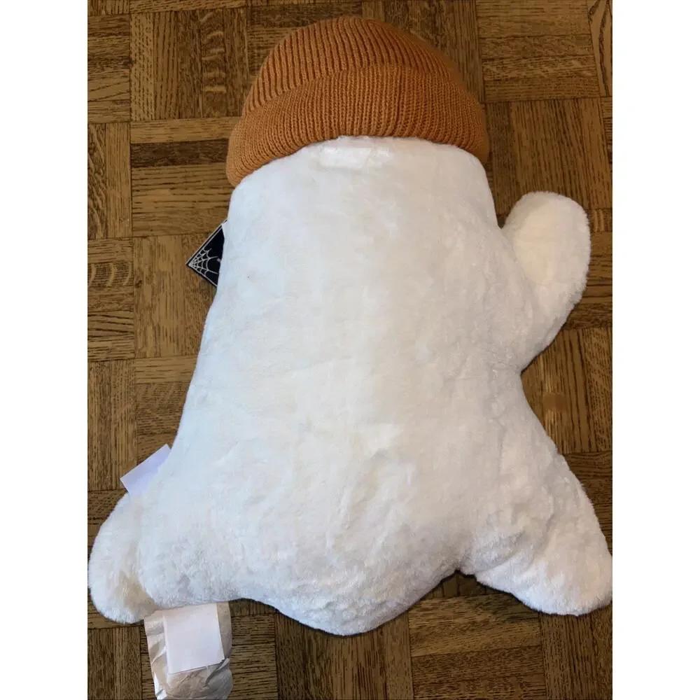 Martha Stewart Halloween Ghost With Football Faux Fur Beanie Decorative Pillow